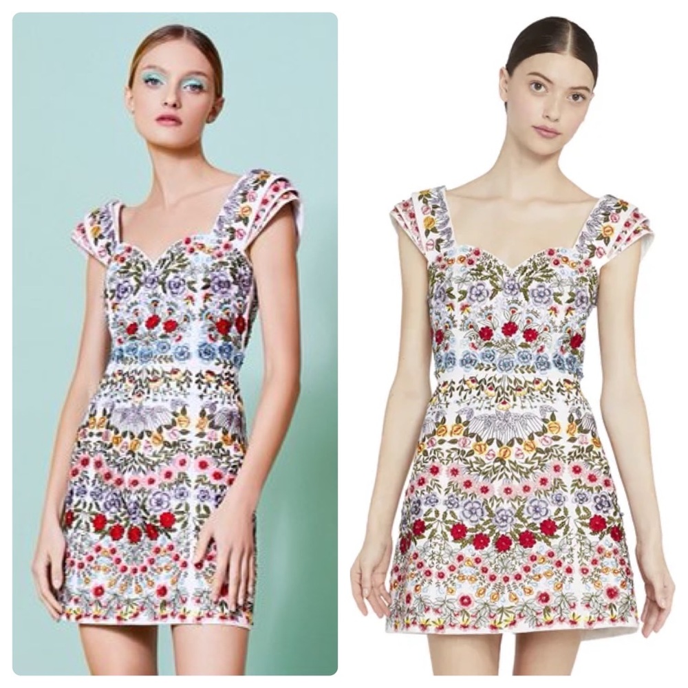 ALICE + OLIVIA Roz Crystal Beaded Mini Dress